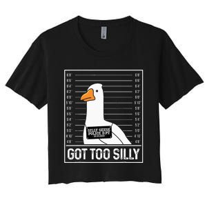 Got Too Silly Silly Goose Mugshot Goose Mugshot Women's Crop Top Tee