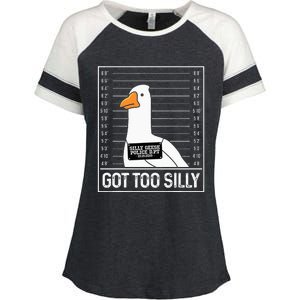 Got Too Silly Silly Goose Mugshot Goose Mugshot Enza Ladies Jersey Colorblock Tee