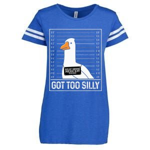 Got Too Silly Silly Goose Mugshot Goose Mugshot Enza Ladies Jersey Football T-Shirt