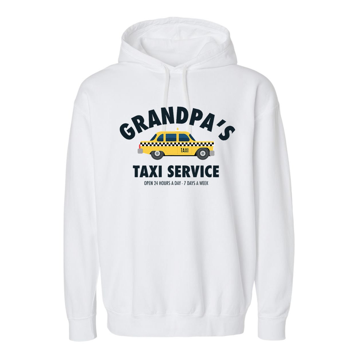 Grandpa's Taxi Service Funny Grandparent Gift Garment-Dyed Fleece Hoodie