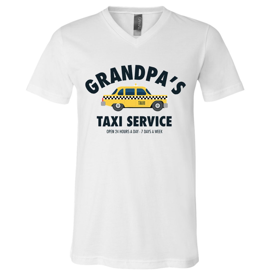 Grandpa's Taxi Service Funny Grandparent Gift V-Neck T-Shirt