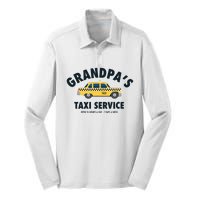 Grandpa's Taxi Service Funny Grandparent Gift Silk Touch Performance Long Sleeve Polo