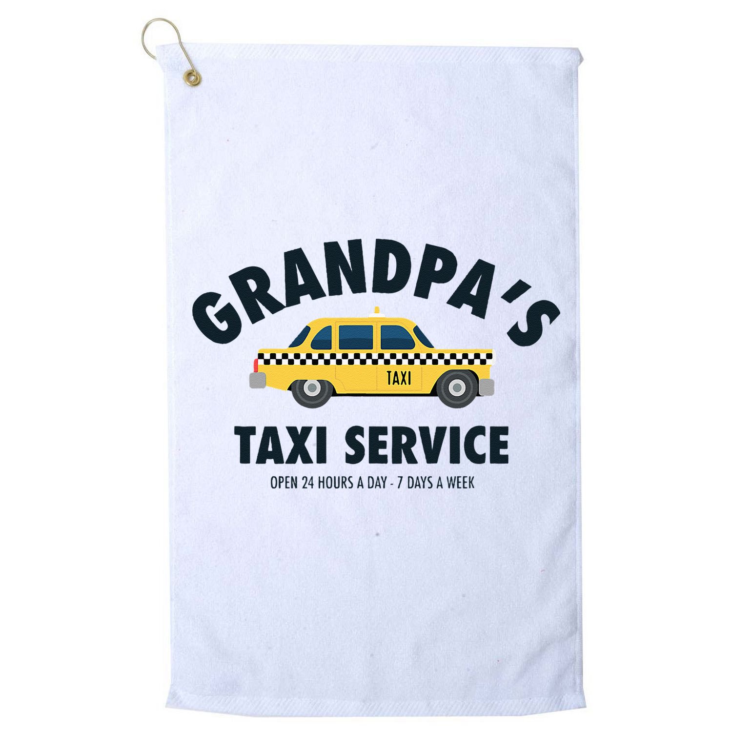 Grandpa's Taxi Service Funny Grandparent Gift Golf Towel