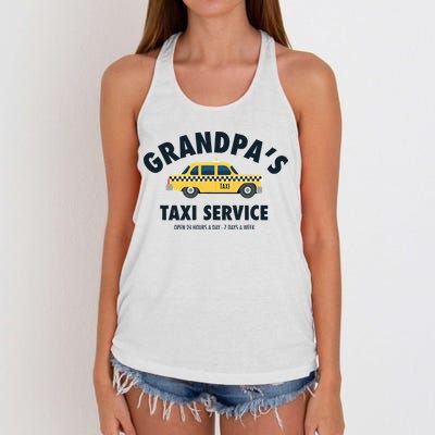 Grandpa's Taxi Service Funny Grandparent Gift Women's Knotted Racerback Tank