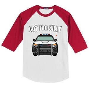 Got Too Silly Goose Police Funny Birthday Gifts Goose Lover Kids Colorblock Raglan Jersey