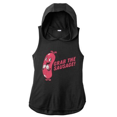 Grab The Sausage Cool Gift Funny Vintage Barbecue Sausage Gift Ladies PosiCharge Tri-Blend Wicking Draft Hoodie Tank