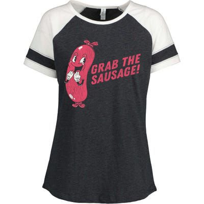 Grab The Sausage Cool Gift Funny Vintage Barbecue Sausage Gift Enza Ladies Jersey Colorblock Tee