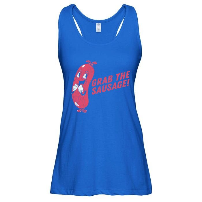 Grab The Sausage Cool Gift Funny Vintage Barbecue Sausage Gift Ladies Essential Flowy Tank