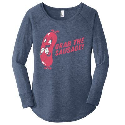 Grab The Sausage Cool Gift Funny Vintage Barbecue Sausage Gift Women's Perfect Tri Tunic Long Sleeve Shirt