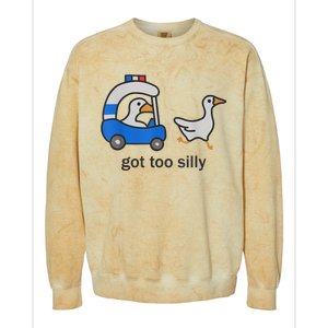 Got Too Silly Funny Goose Police Colorblast Crewneck Sweatshirt