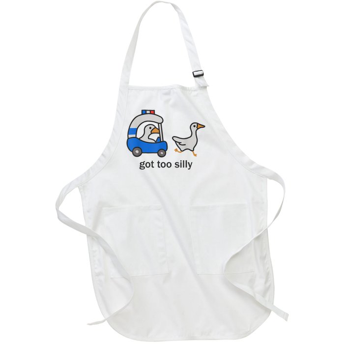 Got Too Silly Funny Goose Police Full-Length Apron With Pockets