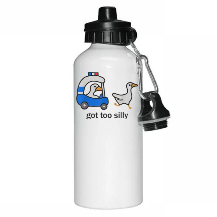 Got Too Silly Funny Goose Police Aluminum Water Bottle