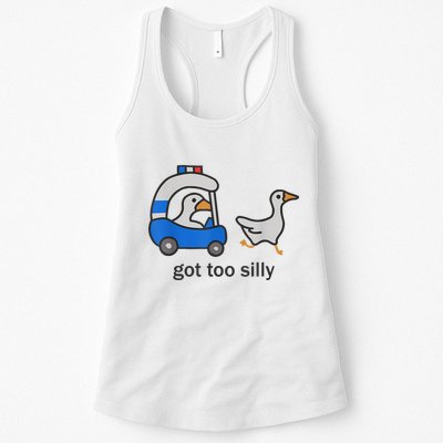 Got Too Silly Funny Goose Police Womens Tank Top