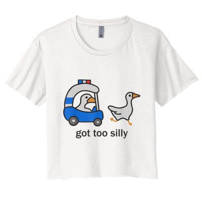 Got Too Silly Funny Goose Police Crop Top