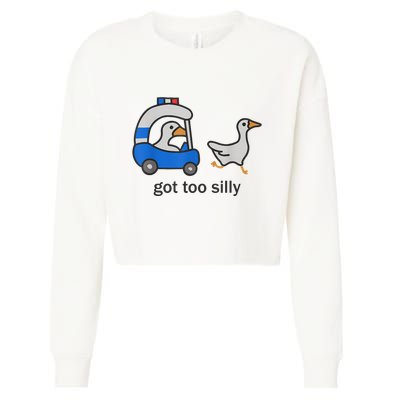 Got Too Silly Funny Goose Police Cropped Pullover Crew