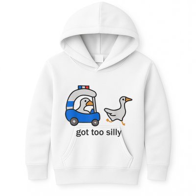 Got Too Silly Funny Goose Police Kids Hoodie