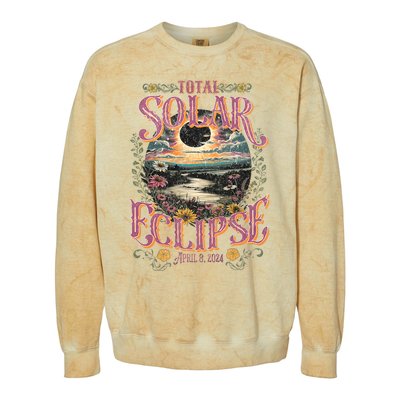 Groovy Total Solar Eclipse April 8 2024 Astronomy Souvenir Colorblast Crewneck Sweatshirt