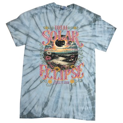 Groovy Total Solar Eclipse April 8 2024 Astronomy Souvenir Tie-Dye T-Shirt