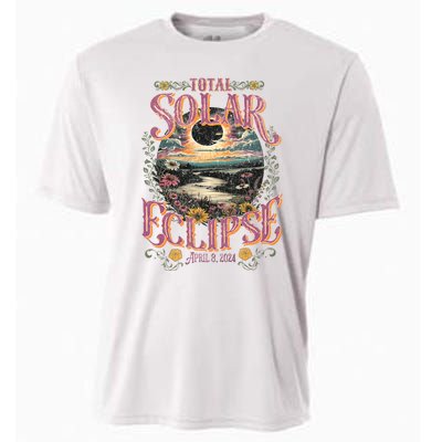 Groovy Total Solar Eclipse April 8 2024 Astronomy Souvenir Cooling Performance Crew T-Shirt