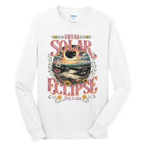 Groovy Total Solar Eclipse April 8 2024 Astronomy Souvenir Tall Long Sleeve T-Shirt