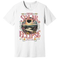 Groovy Total Solar Eclipse April 8 2024 Astronomy Souvenir Premium T-Shirt