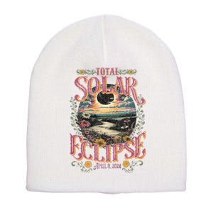 Groovy Total Solar Eclipse April 8 2024 Astronomy Souvenir Short Acrylic Beanie