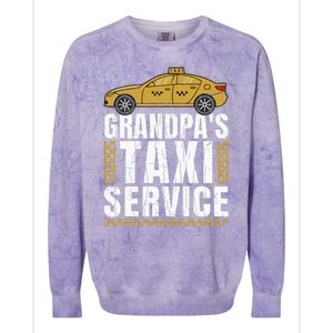 Grandpas Taxi Service Funny Taxi Driving Cab Lover Graphic Colorblast Crewneck Sweatshirt