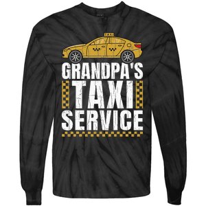 Grandpas Taxi Service Funny Taxi Driving Cab Lover Graphic Tie-Dye Long Sleeve Shirt