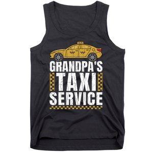 Grandpas Taxi Service Funny Taxi Driving Cab Lover Graphic Tank Top