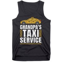 Grandpas Taxi Service Funny Taxi Driving Cab Lover Graphic Tank Top