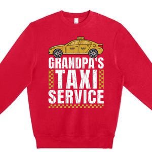 Grandpas Taxi Service Funny Taxi Driving Cab Lover Graphic Premium Crewneck Sweatshirt