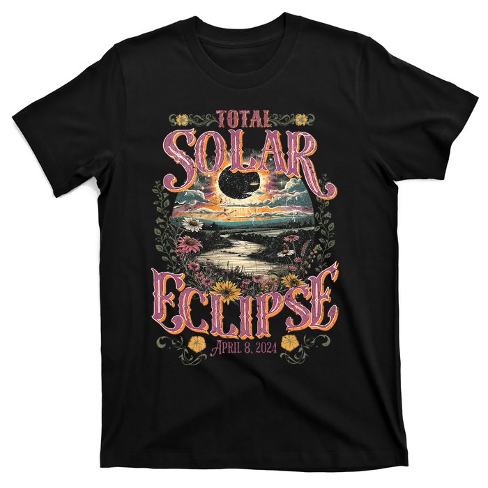 Groovy Total Solar Eclipse April 8 2024 Astronomy Souvenir T-Shirt