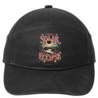 Groovy Total Solar Eclipse April 8 2024 Astronomy Souvenir 7-Panel Snapback Hat