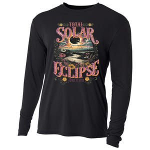 Groovy Total Solar Eclipse April 8 2024 Astronomy Souvenir Cooling Performance Long Sleeve Crew