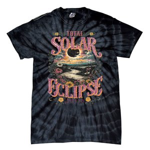 Groovy Total Solar Eclipse April 8 2024 Astronomy Souvenir Tie-Dye T-Shirt