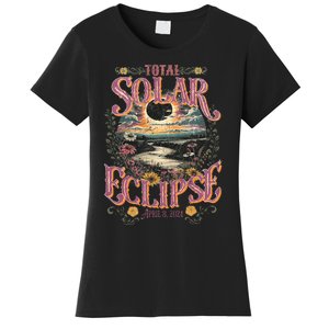 Groovy Total Solar Eclipse April 8 2024 Astronomy Souvenir Women's T-Shirt