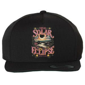 Groovy Total Solar Eclipse April 8 2024 Astronomy Souvenir Wool Snapback Cap