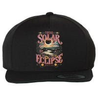 Groovy Total Solar Eclipse April 8 2024 Astronomy Souvenir Wool Snapback Cap