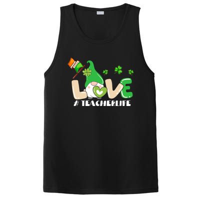 Gnome Teacher St Patricks Day Love Teachers Life Shamrock Premium PosiCharge Competitor Tank