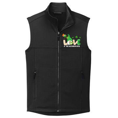 Gnome Teacher St Patricks Day Love Teachers Life Shamrock Premium Collective Smooth Fleece Vest