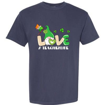 Gnome Teacher St Patricks Day Love Teachers Life Shamrock Premium Garment-Dyed Heavyweight T-Shirt