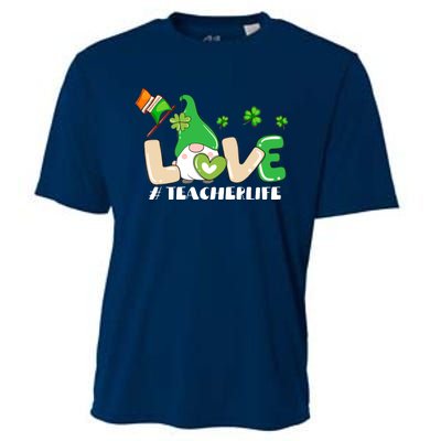 Gnome Teacher St Patricks Day Love Teachers Life Shamrock Premium Cooling Performance Crew T-Shirt