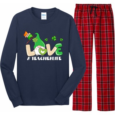 Gnome Teacher St Patricks Day Love Teachers Life Shamrock Premium Long Sleeve Pajama Set