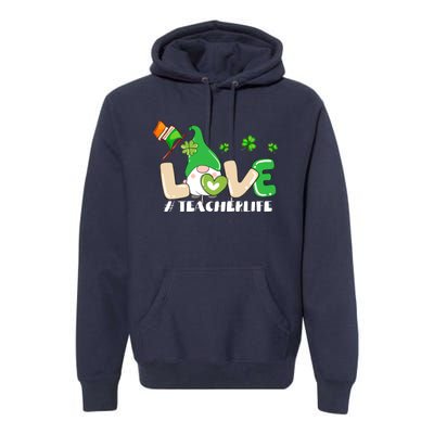 Gnome Teacher St Patricks Day Love Teachers Life Shamrock Premium Premium Hoodie