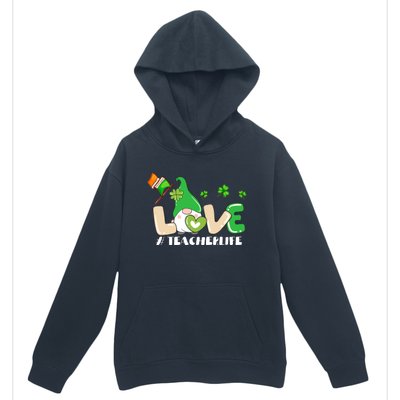 Gnome Teacher St Patricks Day Love Teachers Life Shamrock Premium Urban Pullover Hoodie