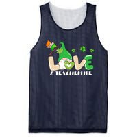 Gnome Teacher St Patricks Day Love Teachers Life Shamrock Premium Mesh Reversible Basketball Jersey Tank