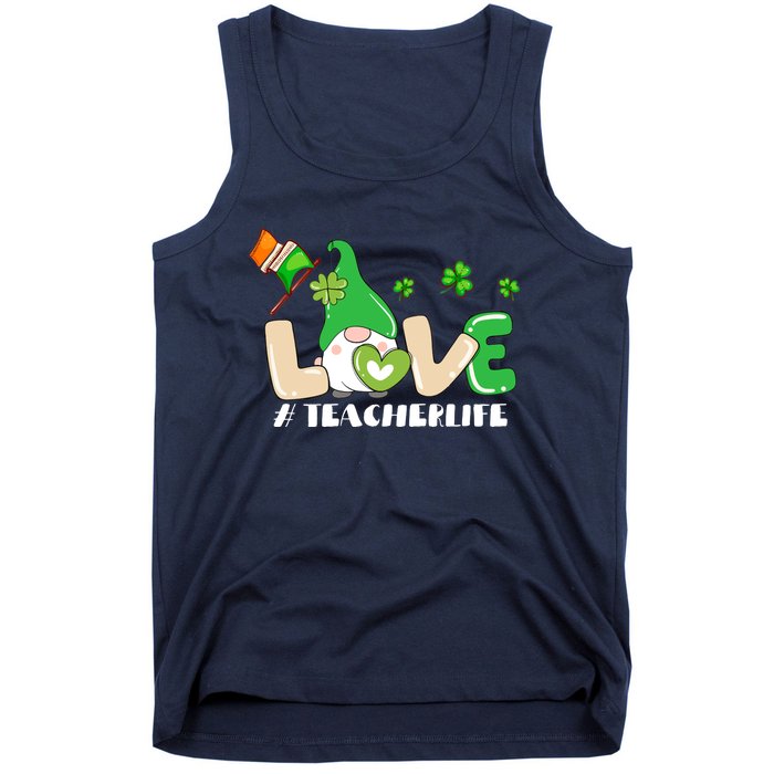 Gnome Teacher St Patricks Day Love Teachers Life Shamrock Premium Tank Top