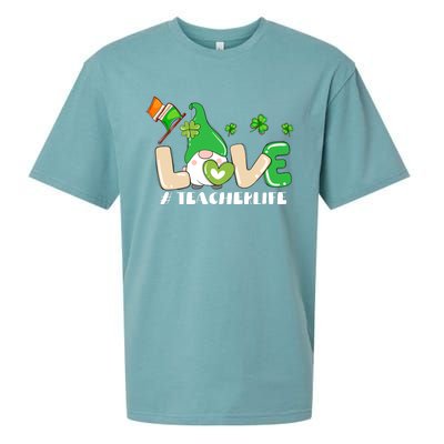 Gnome Teacher St Patricks Day Love Teachers Life Shamrock Premium Sueded Cloud Jersey T-Shirt