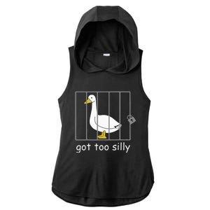 Got Too Silly Women Silly Goose Ladies PosiCharge Tri-Blend Wicking Draft Hoodie Tank