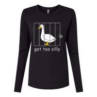 Got Too Silly Women Silly Goose Womens Cotton Relaxed Long Sleeve T-Shirt